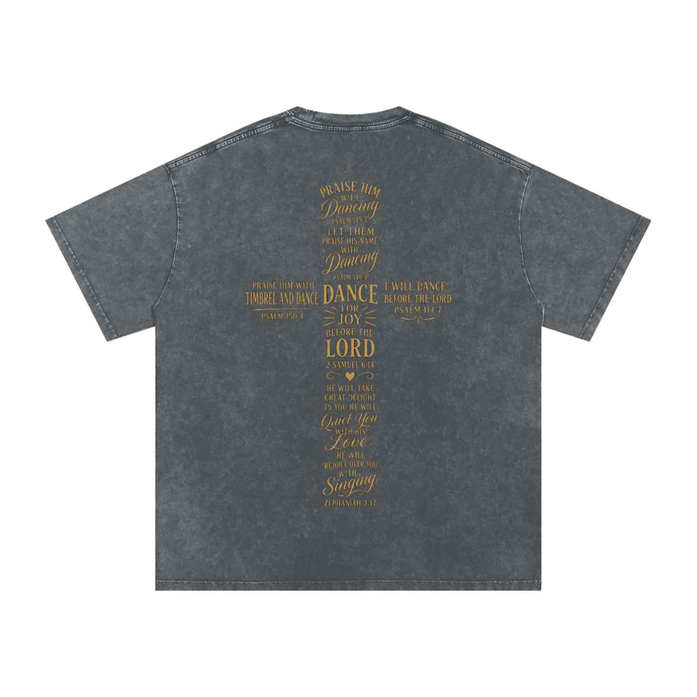 Worship Through Movement Snow Washed Oversized Cotton T-Shirt