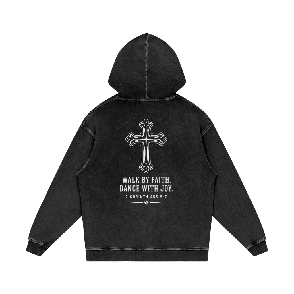 Dance with Joy Snow Washed Loose Cotton Hoodie