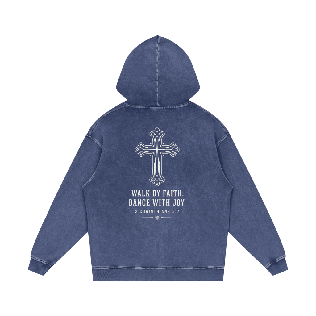 Dance with Joy Snow Washed Loose Cotton Hoodie
