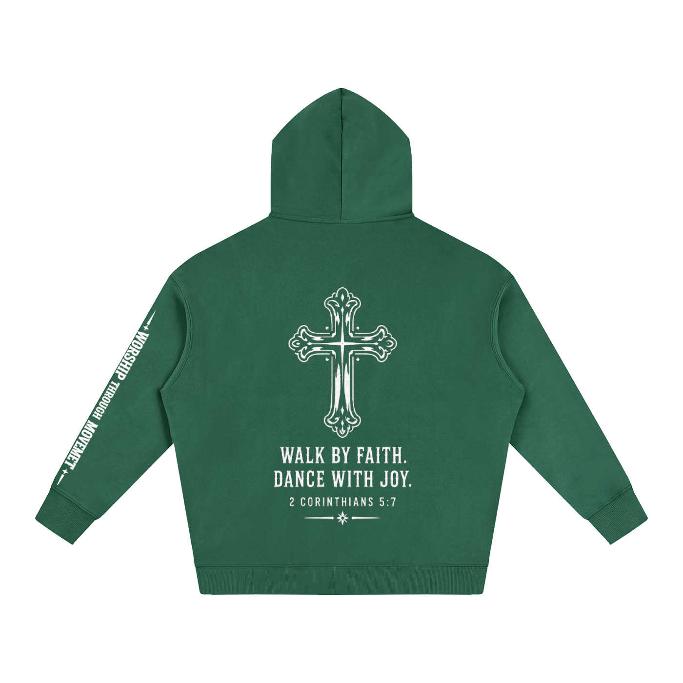Dance with Joy White Oversize Fleeced Hoodie