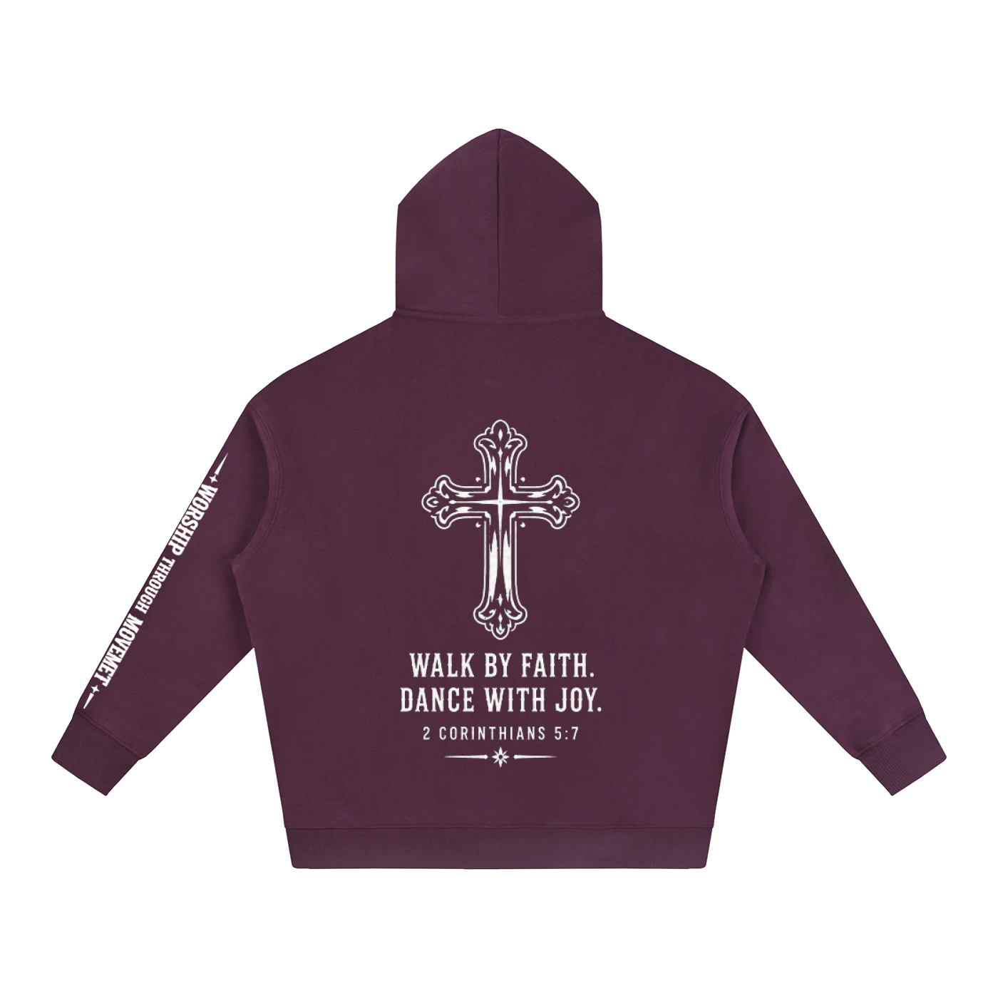 Dance with Joy White Oversize Fleeced Hoodie