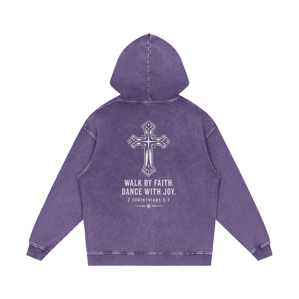 Dance with Joy Snow Washed Loose Cotton Hoodie