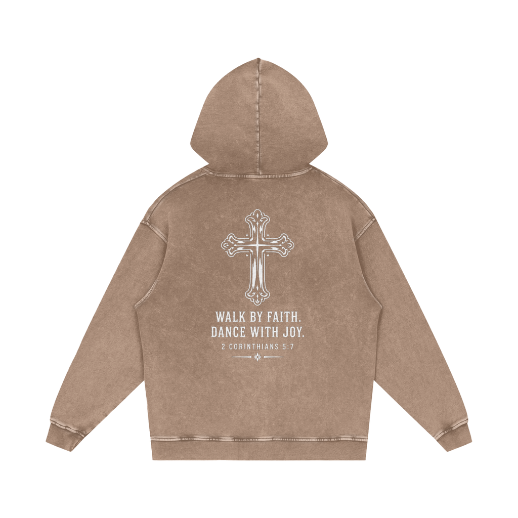 Dance with Joy Snow Washed Loose Cotton Hoodie