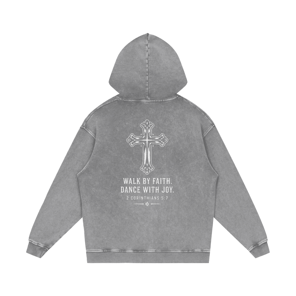 Dance with Joy Snow Washed Loose Cotton Hoodie