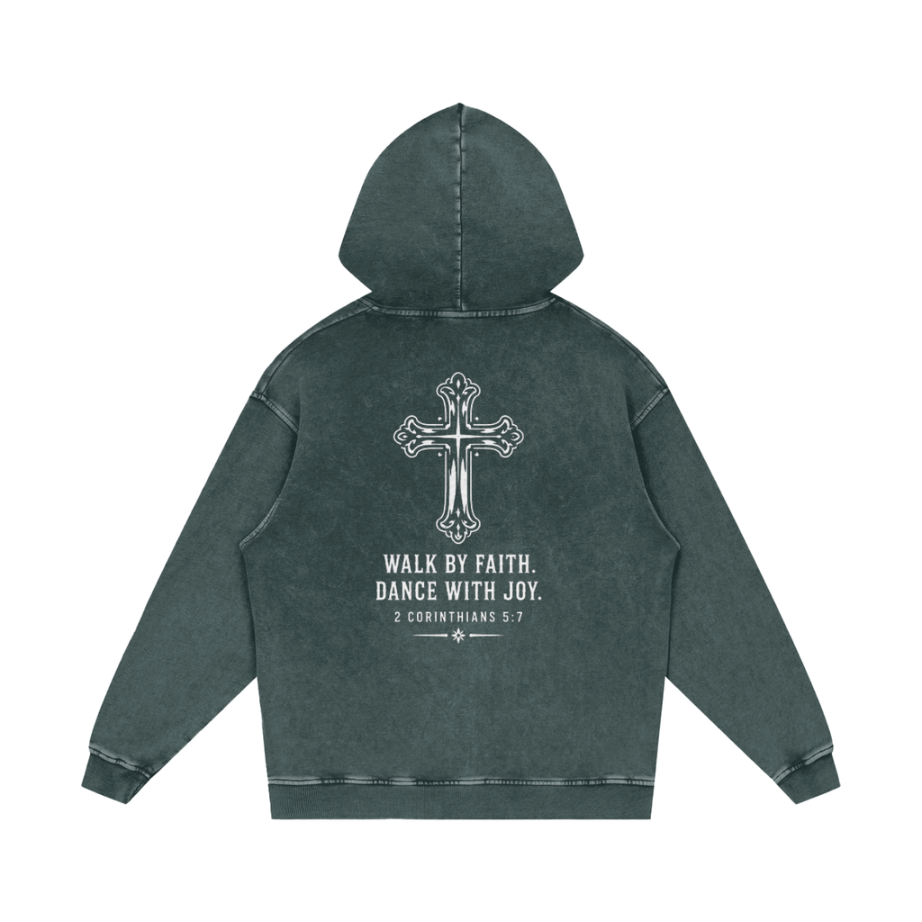 Dance with Joy Snow Washed Loose Cotton Hoodie