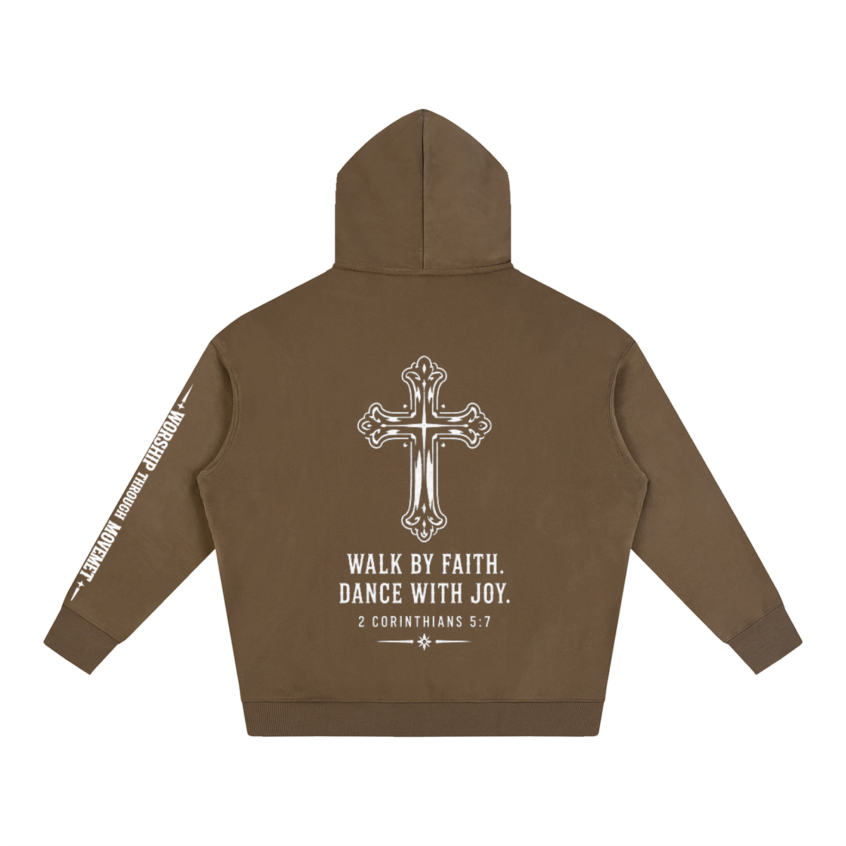 Dance with Joy White Oversize Fleeced Hoodie