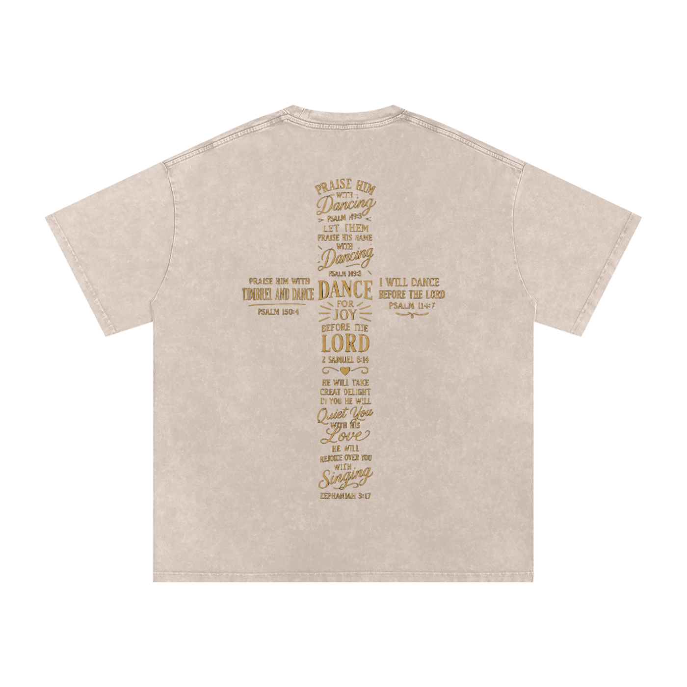 Worship Through Movement Snow Washed Oversized Cotton T-Shirt