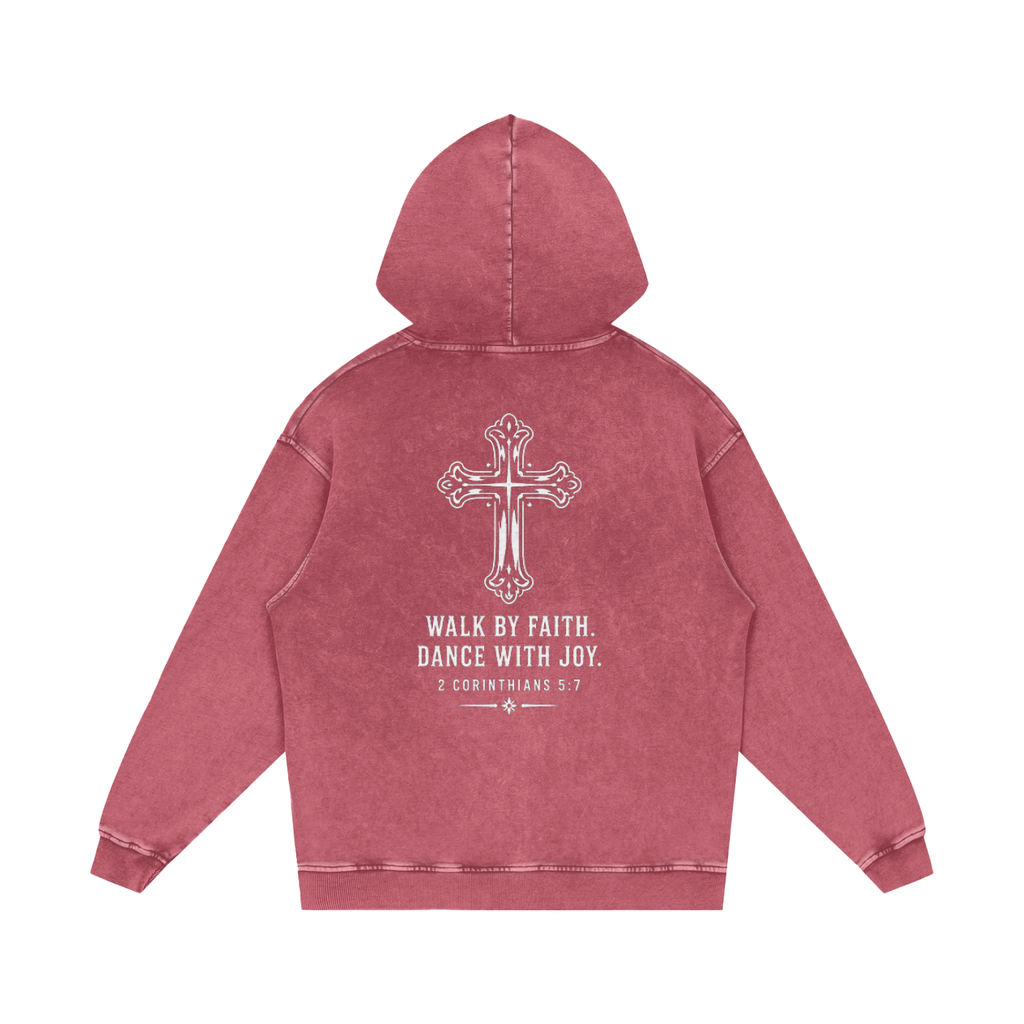 Dance with Joy Snow Washed Loose Cotton Hoodie