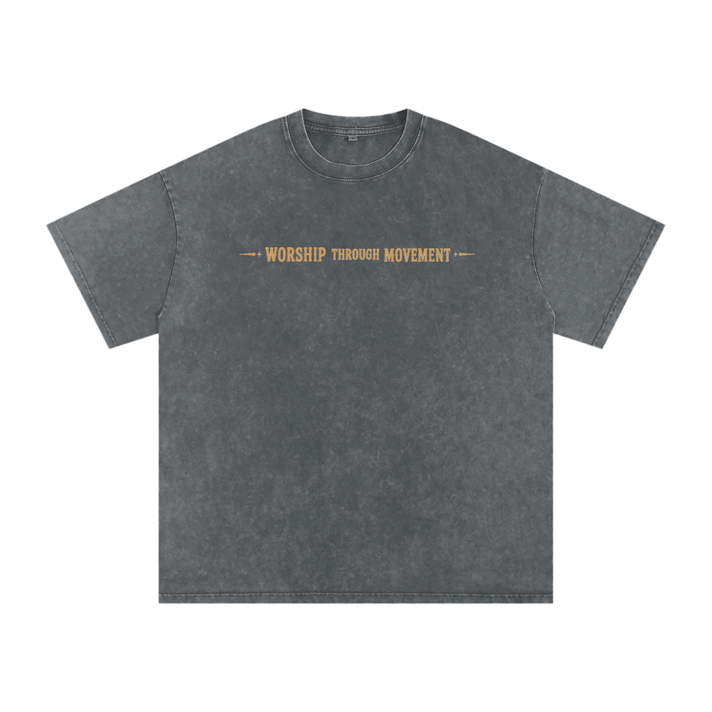 Worship Through Movement Snow Washed Oversized Cotton T-Shirt