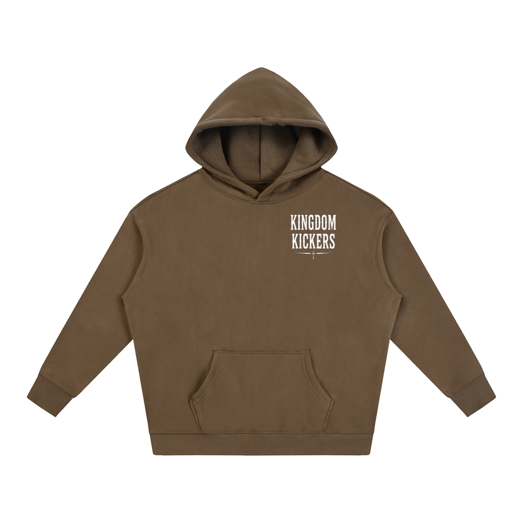 Dance with Joy White Oversize Fleeced Hoodie